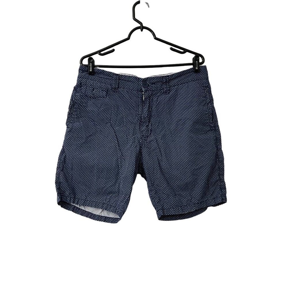 Hause of Howe Mens Diamond Print Blue Flat Front Chino Shorts Size 33